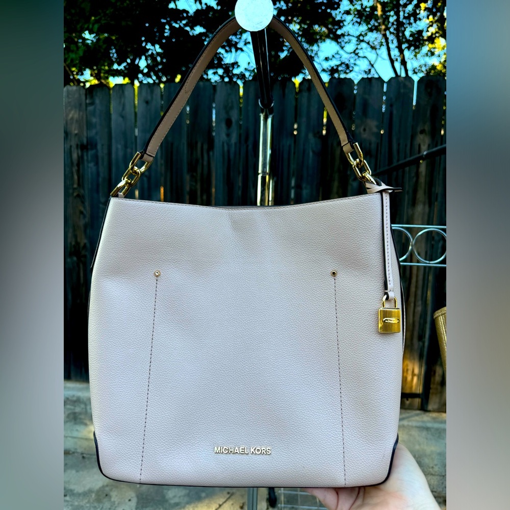 Michael Kors creamy blush  colored handbag